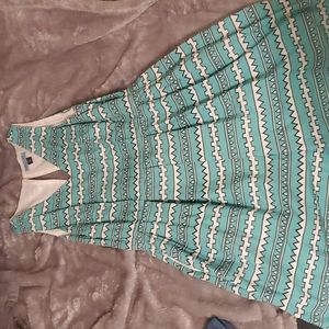 Teal print dress